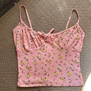 Olivia Rae Pink Tie Front Fitted Camisole